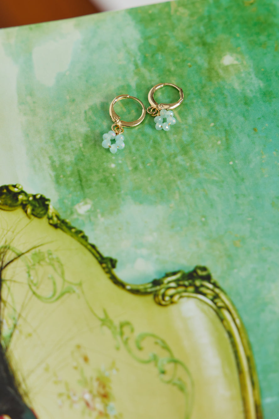 14 Karat Gold-Plated Daisy Sweet Earrings Blue Jasmine's Boutique Australia