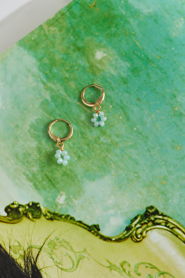 14 Karat Gold-Plated Daisy Sweet Earrings Blue Jasmine's Boutique Australia