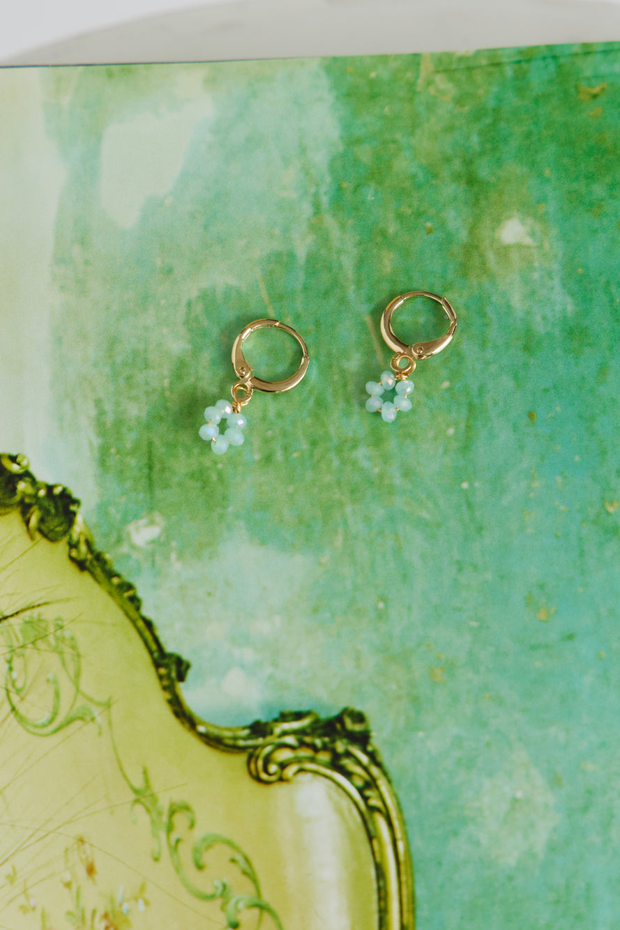 14 Karat Gold-Plated Daisy Sweet Earrings Blue Jasmine's Boutique Australia