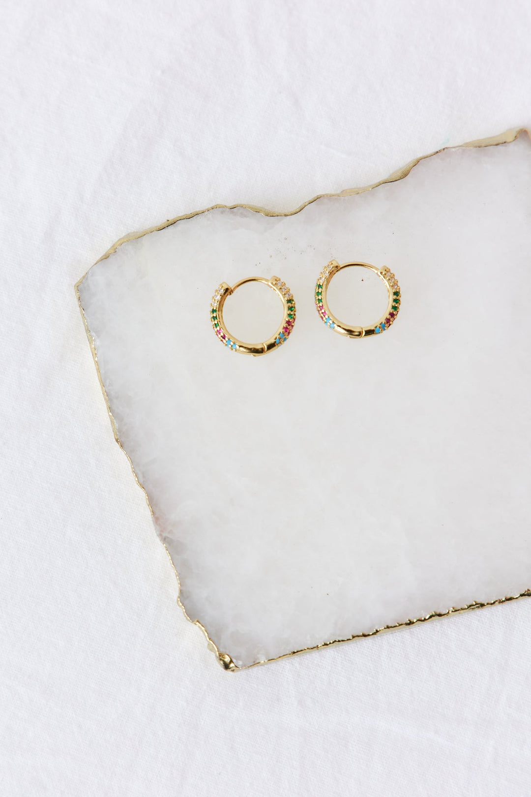 Gold-plated 18-carat earrings, solid stone earrings Jasmine's Boutique Australia