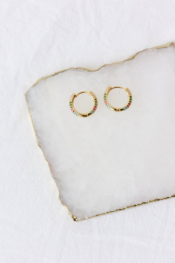 Gold-plated 18-carat earrings, solid stone earrings Jasmine's Boutique Australia