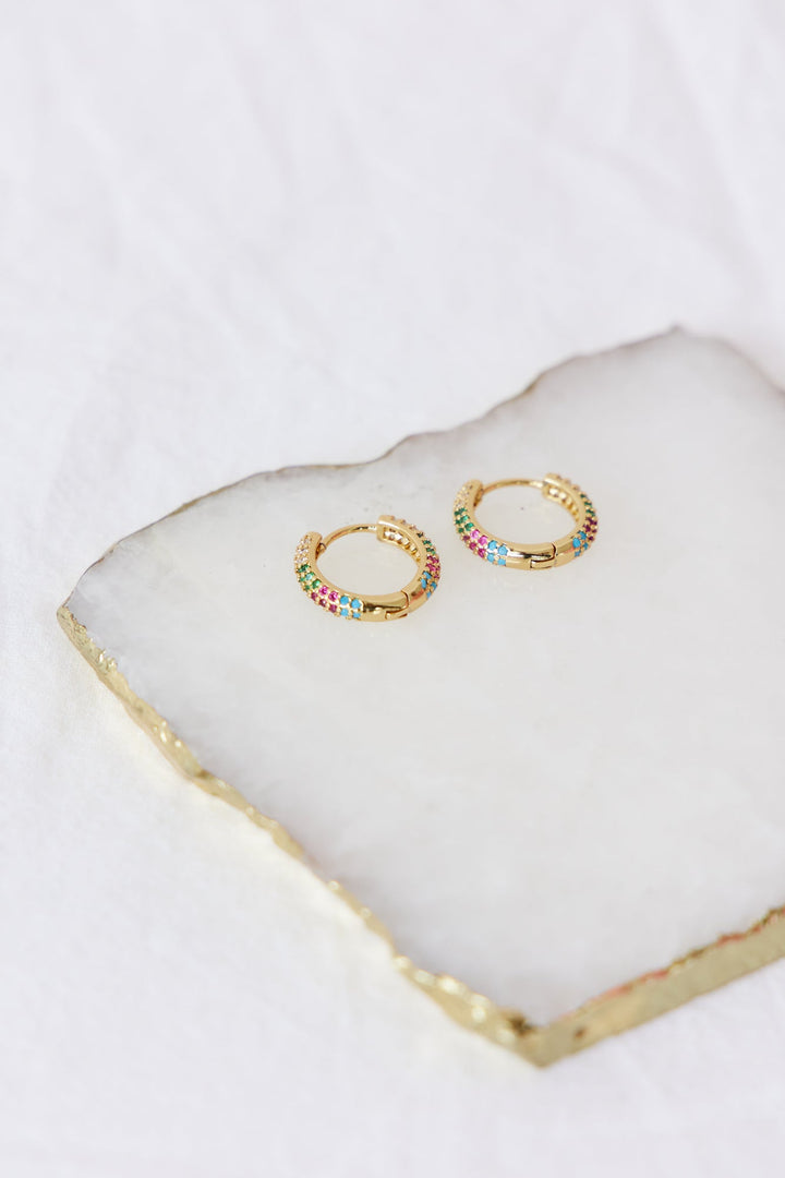 Gold-plated 18-carat earrings, solid stone earrings Jasmine's Boutique Australia
