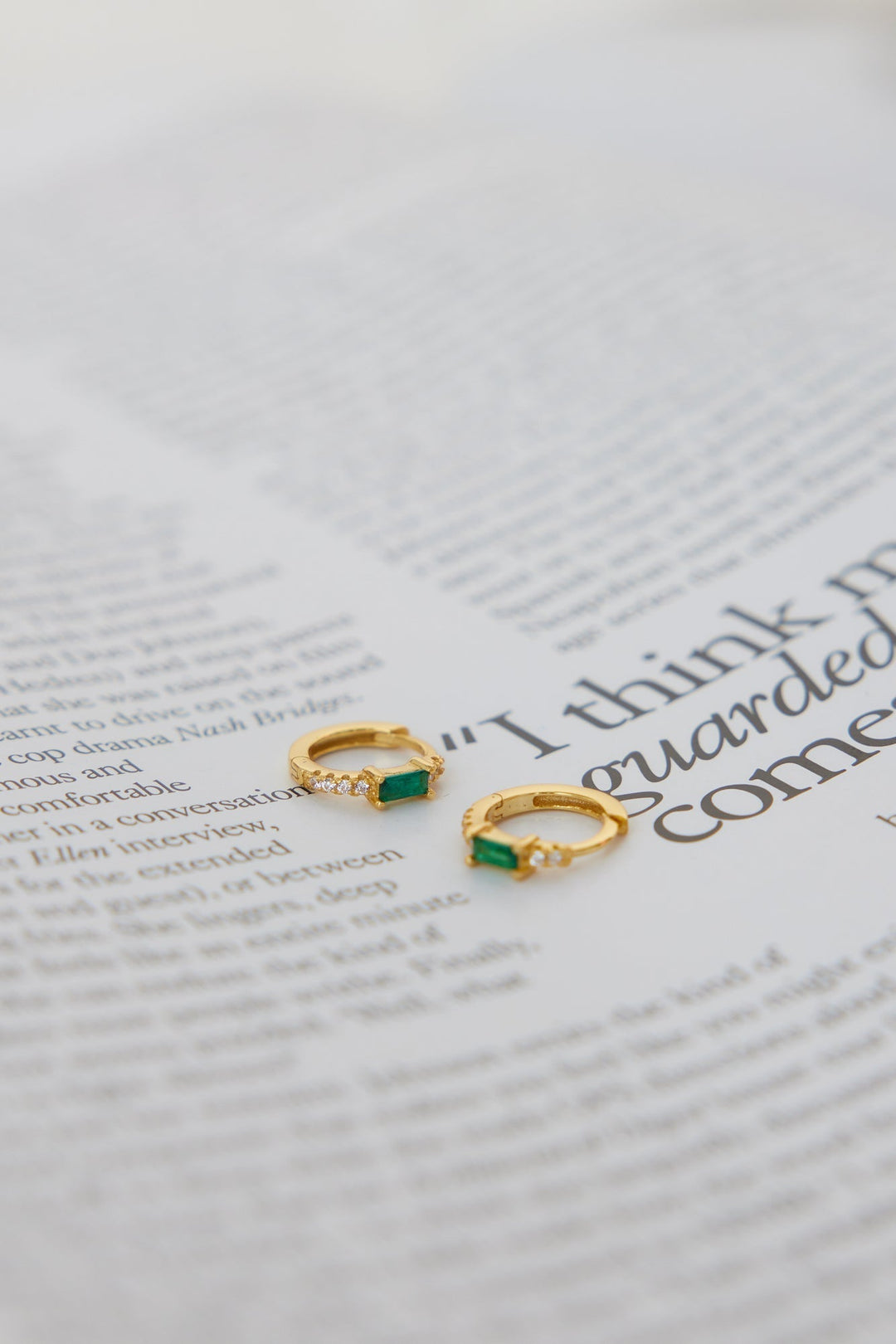 18 Karat Gold Plated Eyes To The Soul Earrings Emerald Jasmine's Boutique Australia