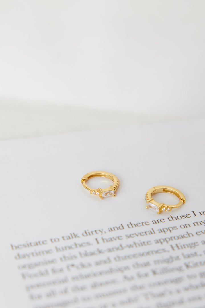 18 Karat Gold Plated Eyes To The Soul Earrings Clear Jasmine's Boutique Australia