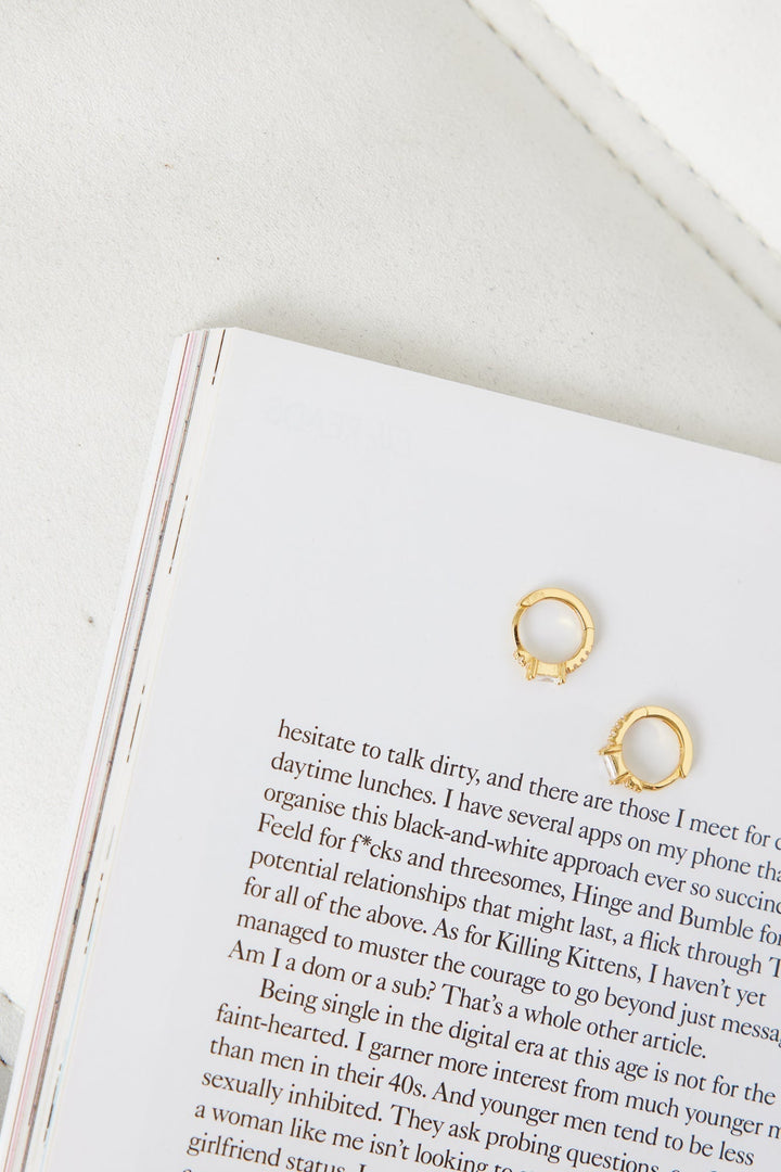 18 Karat Gold Plated Eyes To The Soul Earrings Clear Jasmine's Boutique Australia