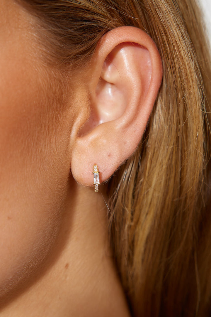 18 Karat Gold Plated Eyes To The Soul Earrings Clear Jasmine's Boutique Australia