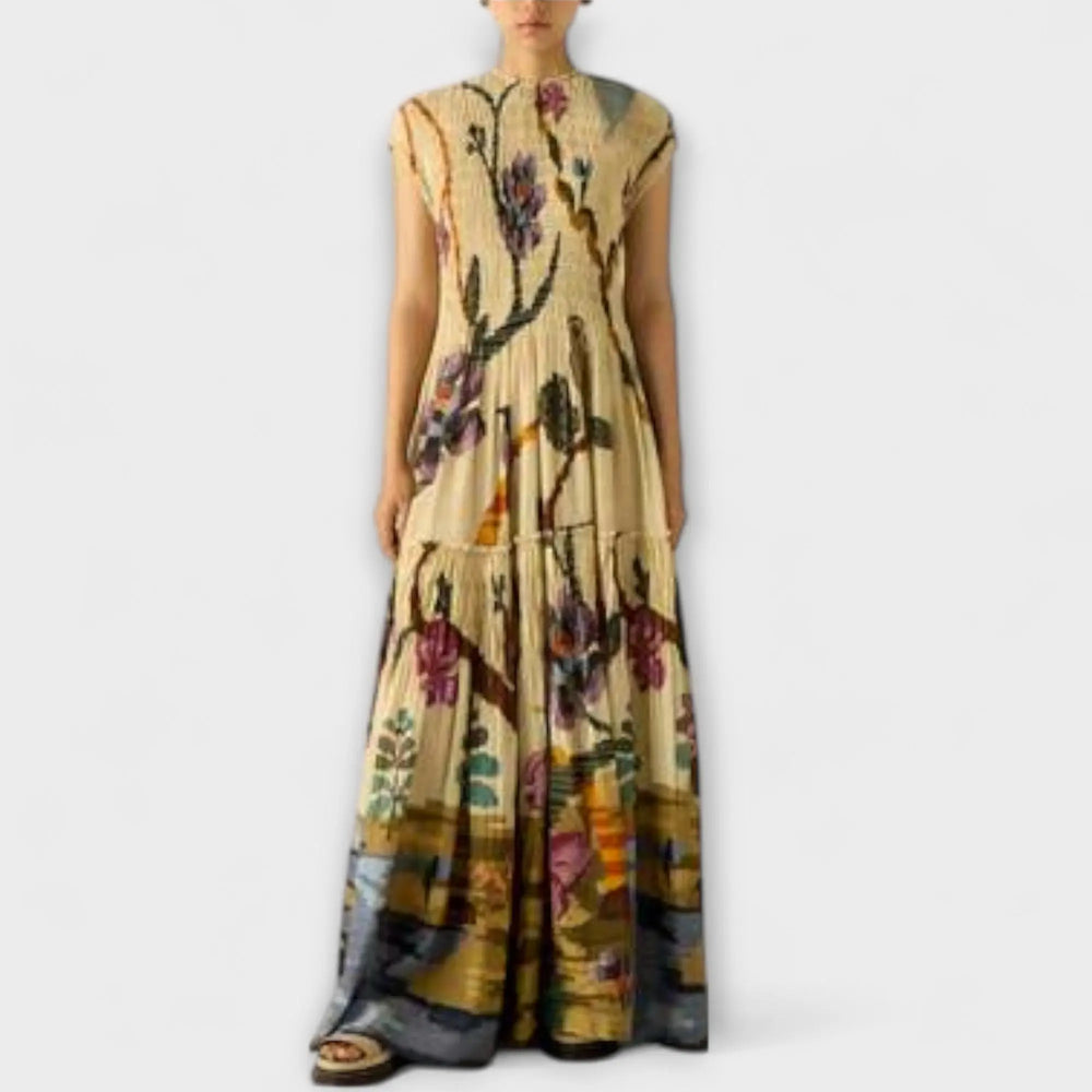 Pleated Printed Maxi Dress Jasmine's Boutique Australia