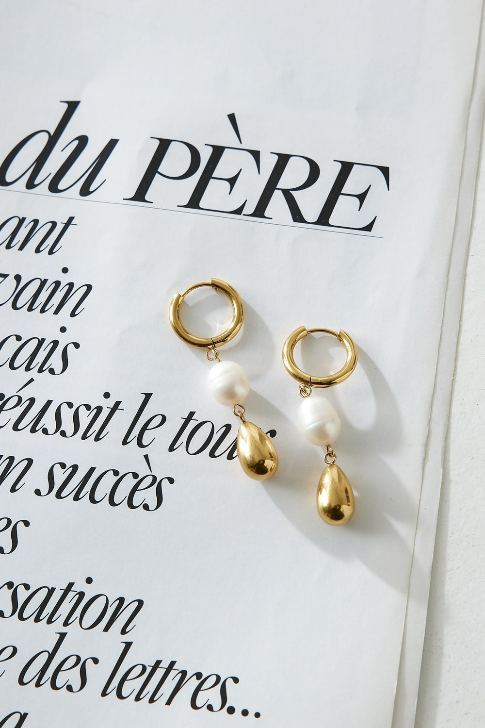 18 Karat Gold-Plated Pearl Earrings Jasmine's Boutique Australia