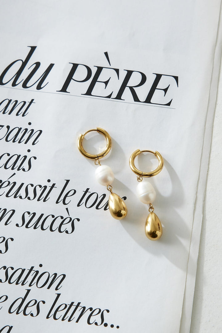 18 Karat Gold-Plated Pearl Earrings Jasmine's Boutique Australia