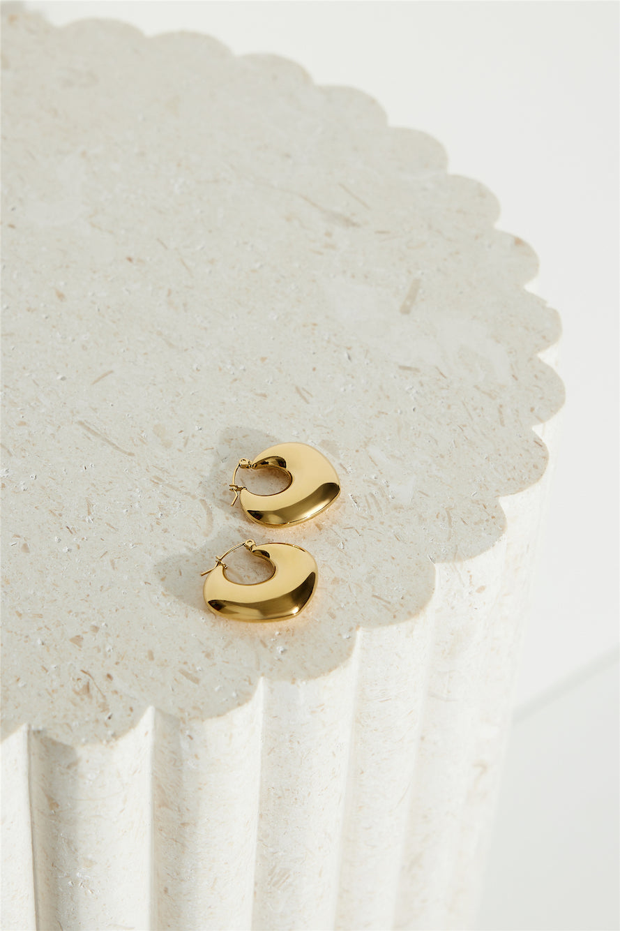 18 Carat Gold Plated Moonlight Hoop Earrings Jasmine's Boutique Australia