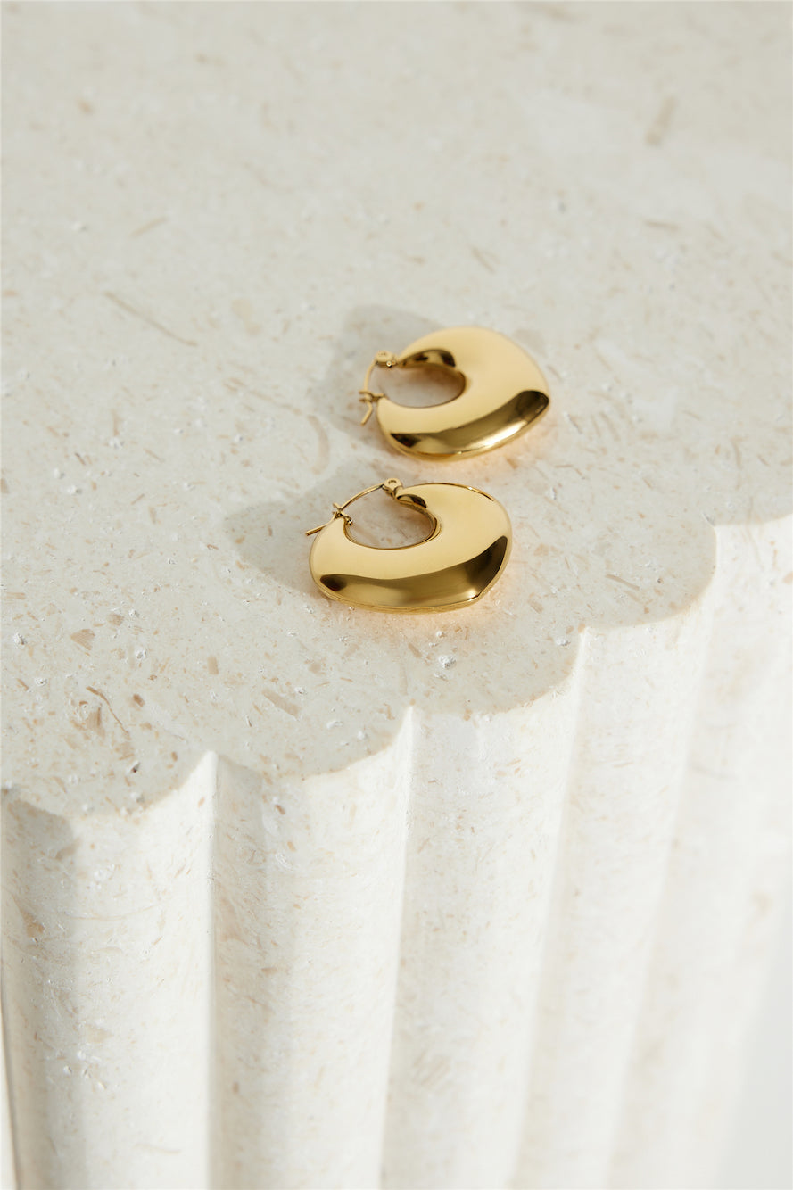 18 Carat Gold Plated Moonlight Hoop Earrings Jasmine's Boutique Australia