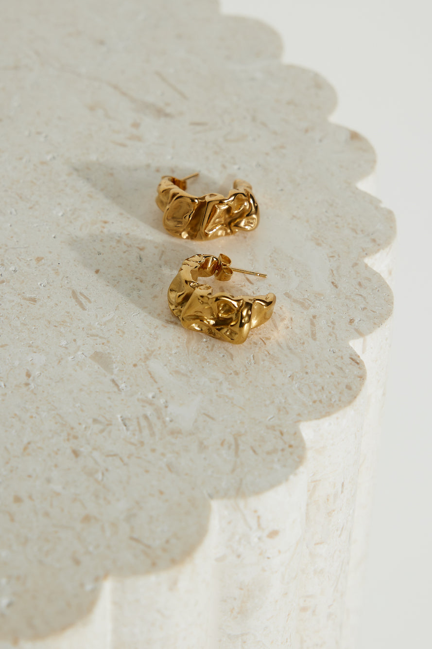 18 Karat Gold-Plated Modern Times Earrings Jasmine's Boutique Australia