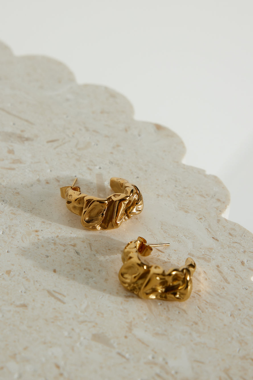 18 Karat Gold-Plated Modern Times Earrings Jasmine's Boutique Australia