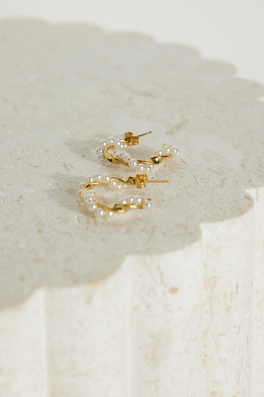 Gold-plated exotic pearl earrings in 18-karat gold Jasmine's Boutique Australia
