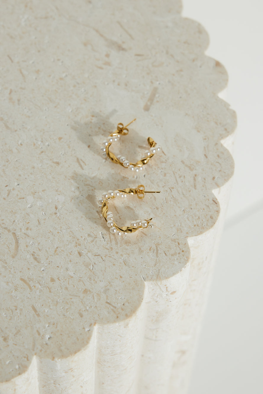Gold-plated exotic pearl earrings in 18-karat gold Jasmine's Boutique Australia