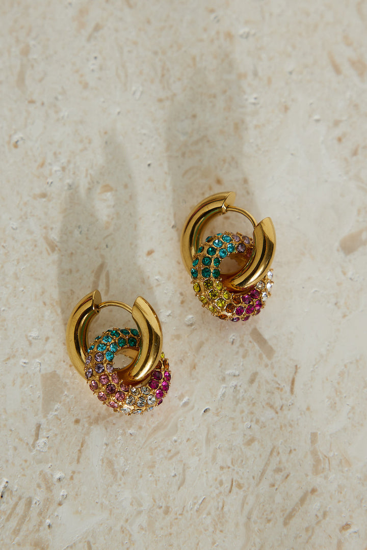 18 Karat Gold Plated Rainbow Crystal Earrings Jasmine's Boutique Australia