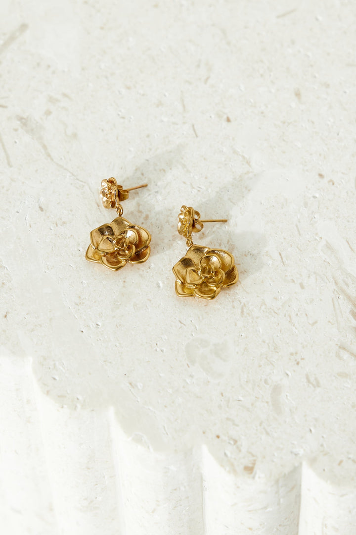 18 Karat Gold-Plated Flower Earrings Jasmine's Boutique Australia