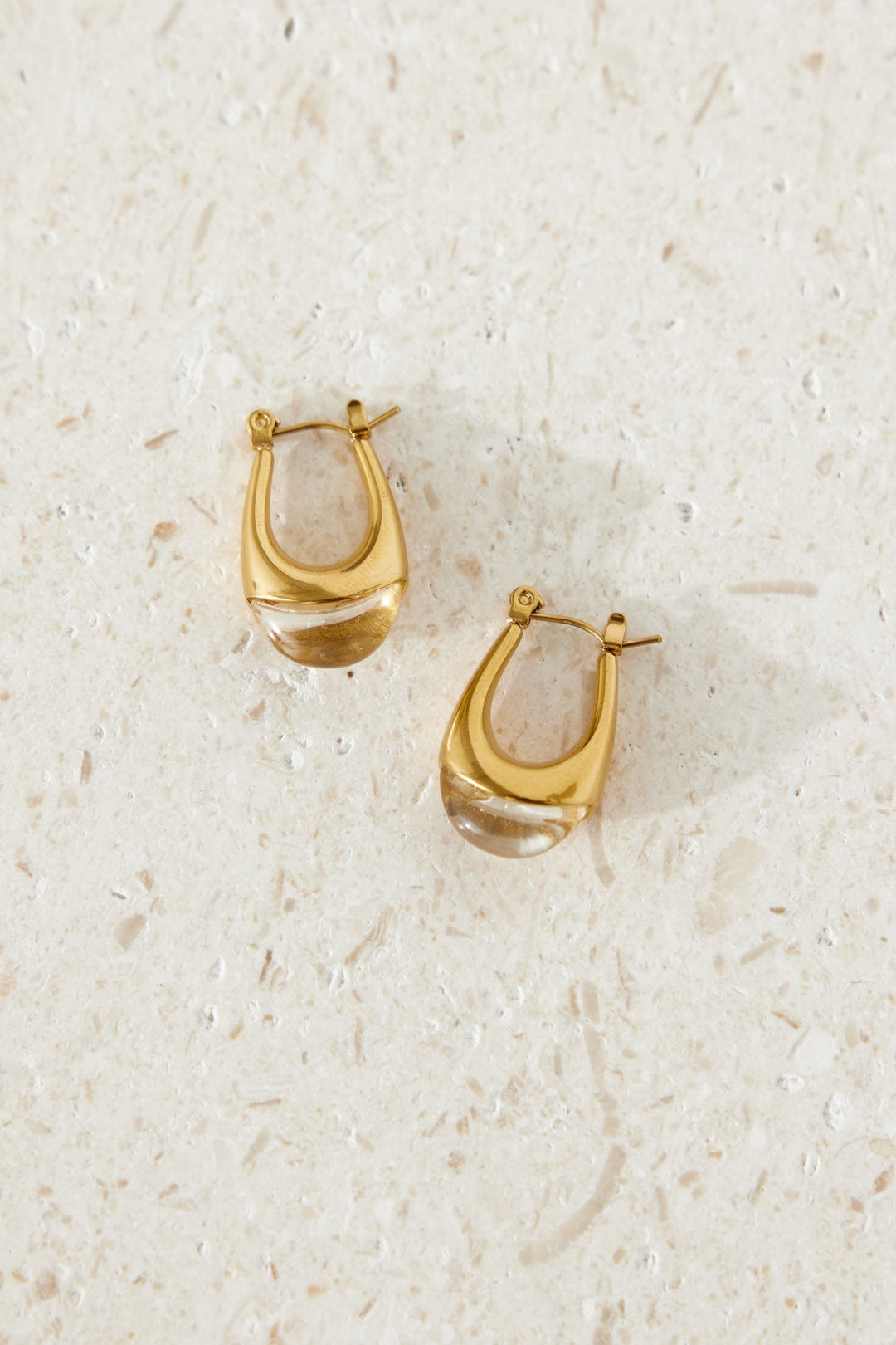 18 Karat Gold-Plated Frozen Earrings with Ice Hoop Jasmine's Boutique Australia