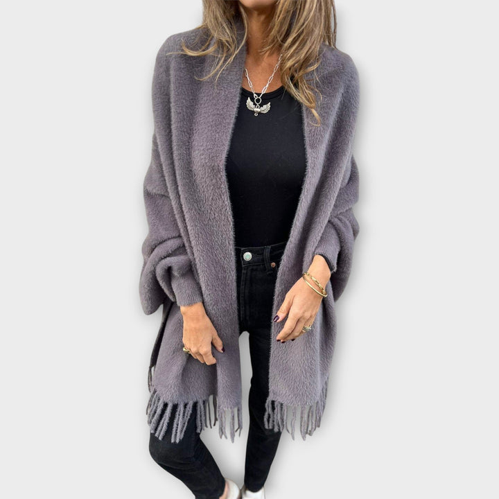 Knit Wrap with Fringes Liora Lane Boutique