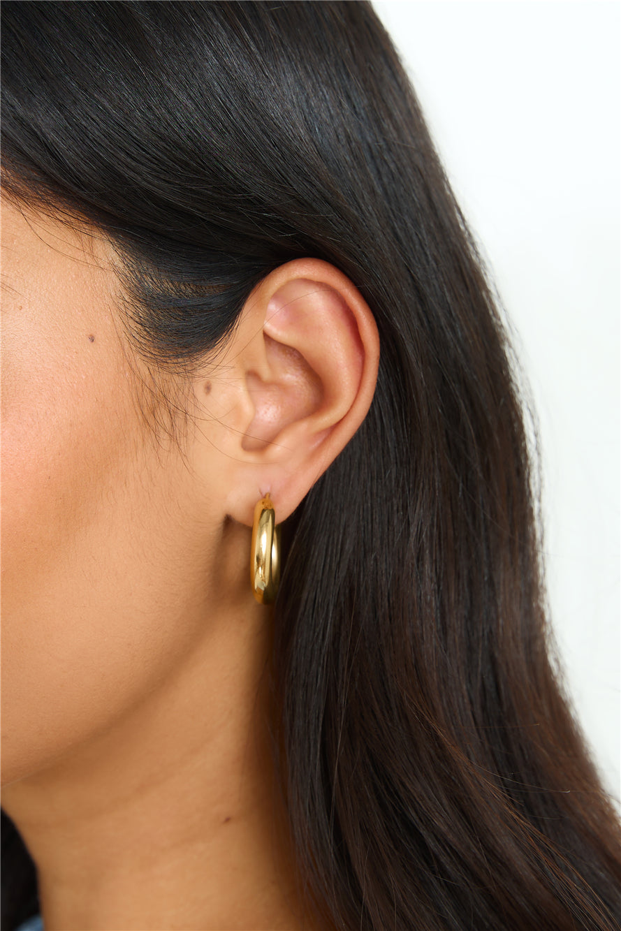 18 Carat Gold Plated Power To Her Hoop Earrings Jasmine's Boutique Australia