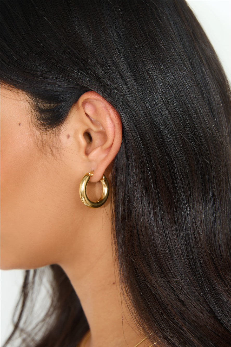 18 Carat Gold Plated Power To Her Hoop Earrings Jasmine's Boutique Australia