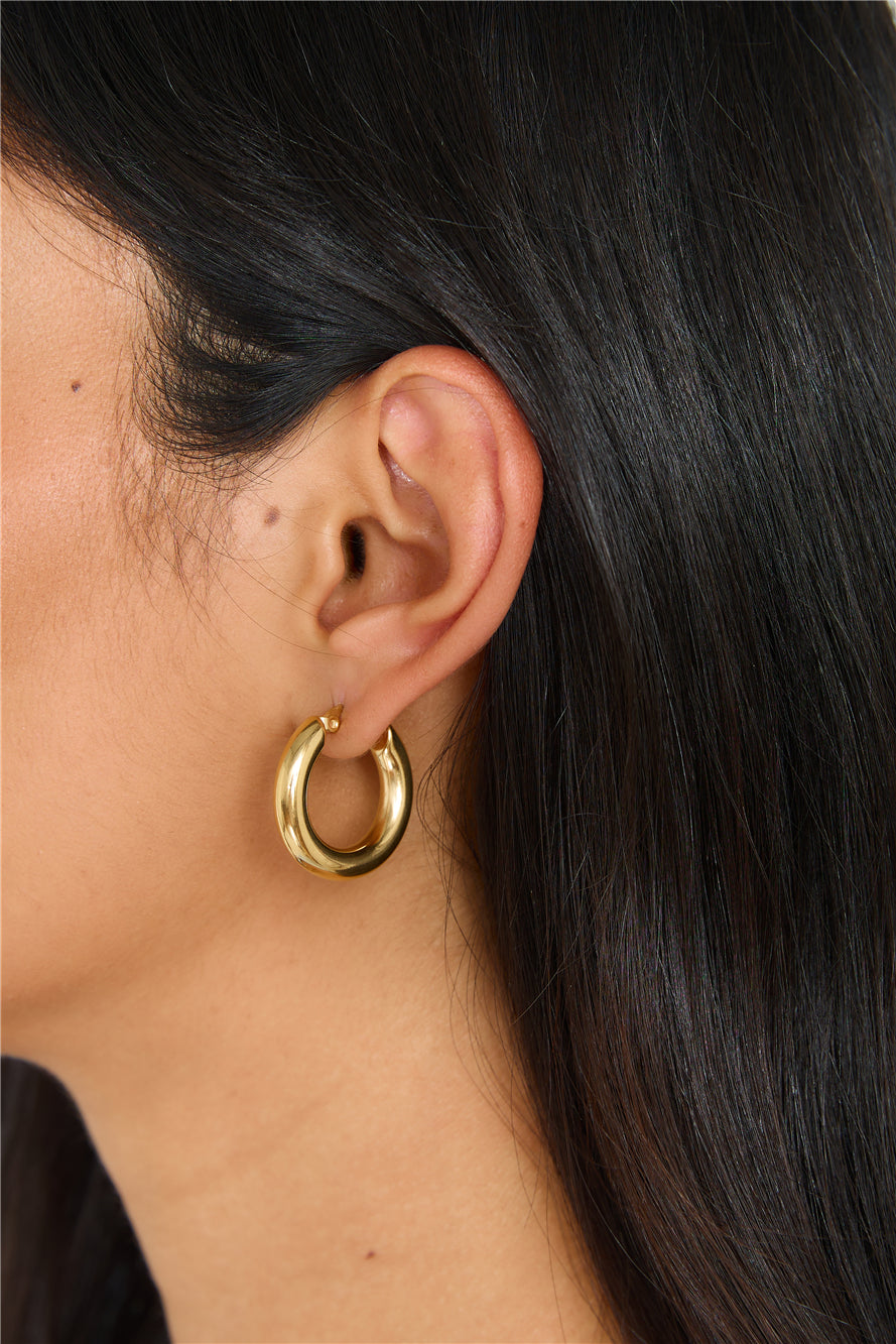 18 Carat Gold Plated Power To Her Hoop Earrings Jasmine's Boutique Australia