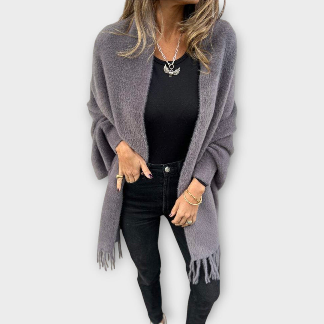 Knit Wrap with Fringes Liora Lane Boutique
