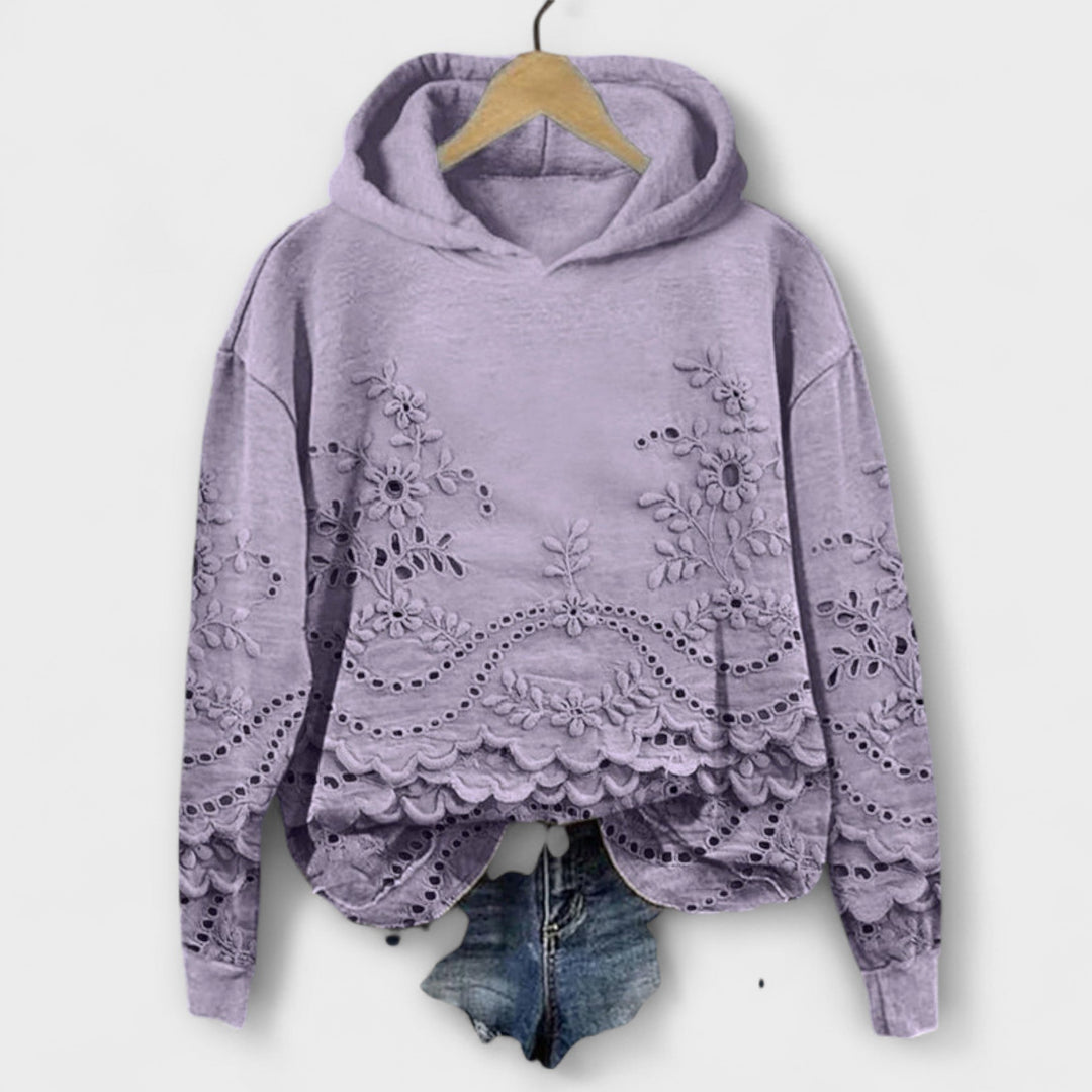 Elegant Hoodie with Lace Details Liora Lane Boutique