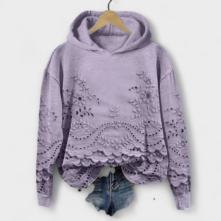 Elegant Hoodie with Lace Details Liora Lane Boutique
