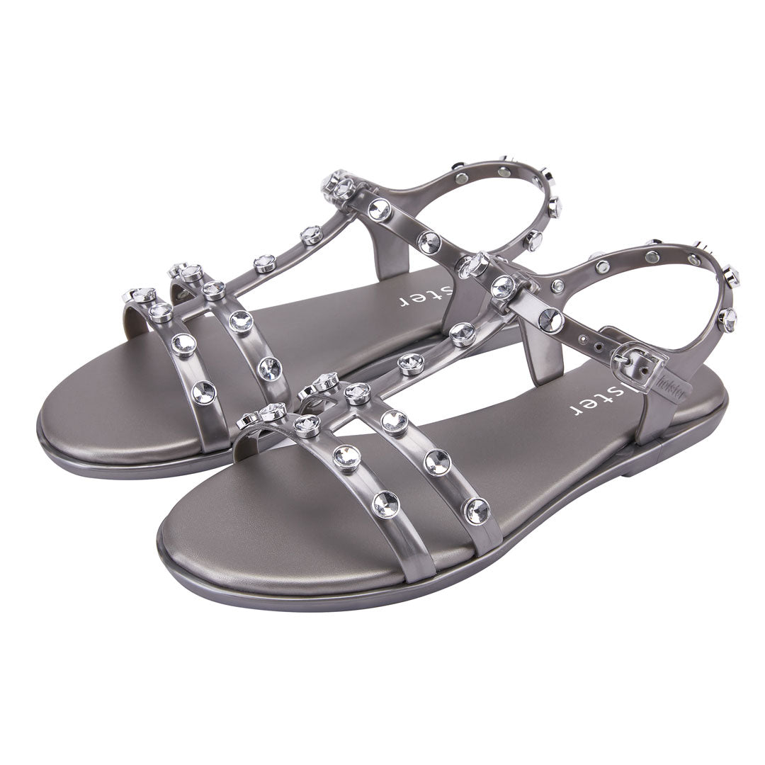 Holster Grey Studded Gladiator Sandals Jasmine's Boutique Australia