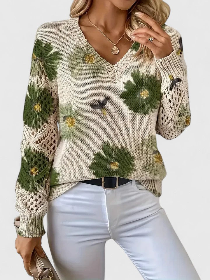 Beatrice | Floral Knit Jumper  Liora Lane Boutique