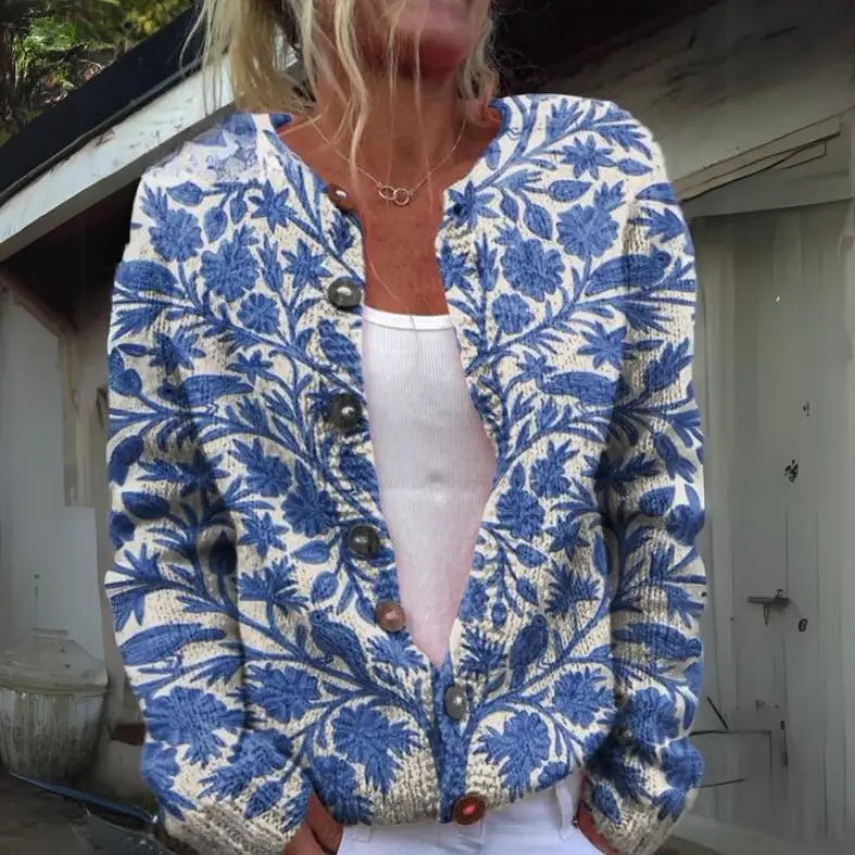 Blue Bloom Vintage Knit Cardigan Jasmine's Boutique Australia