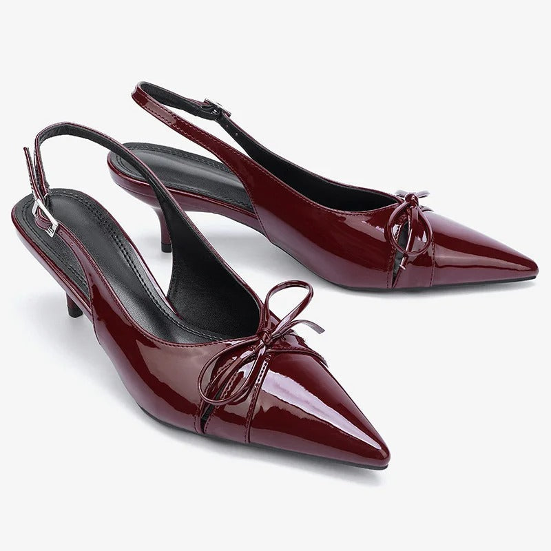 Liora Kitten Heels  Liora Lane Boutique  Maroon / 11.5 74.99