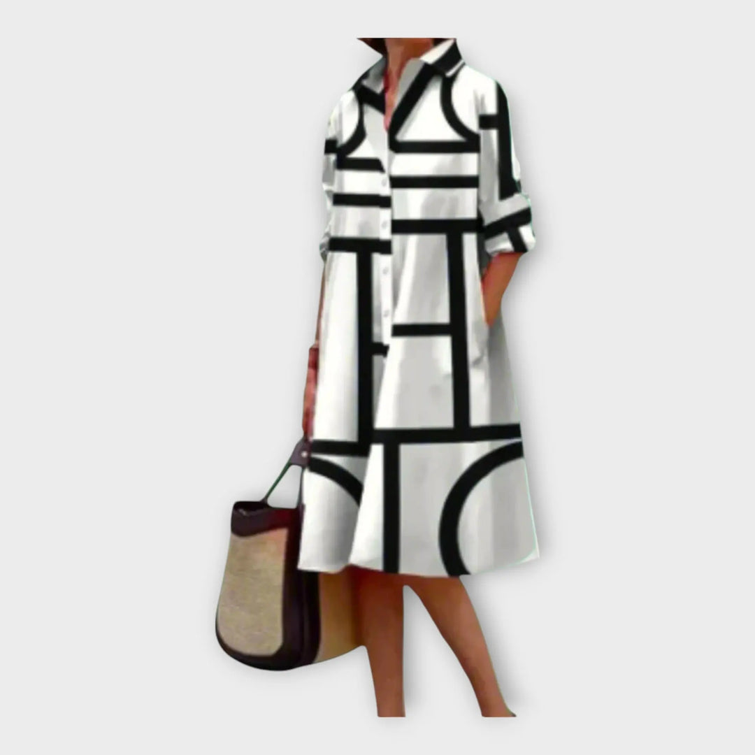 Handmade Dress with Geometric Pattern Jasmine's Boutique Australia