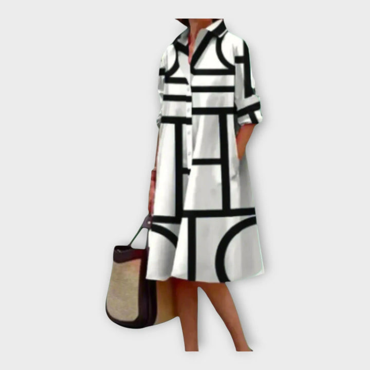 Handmade Dress with Geometric Pattern Jasmine's Boutique Australia