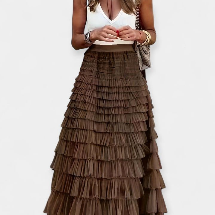 Boho Skirt with Mesh Satin Hem Jasmine's Boutique Australia
