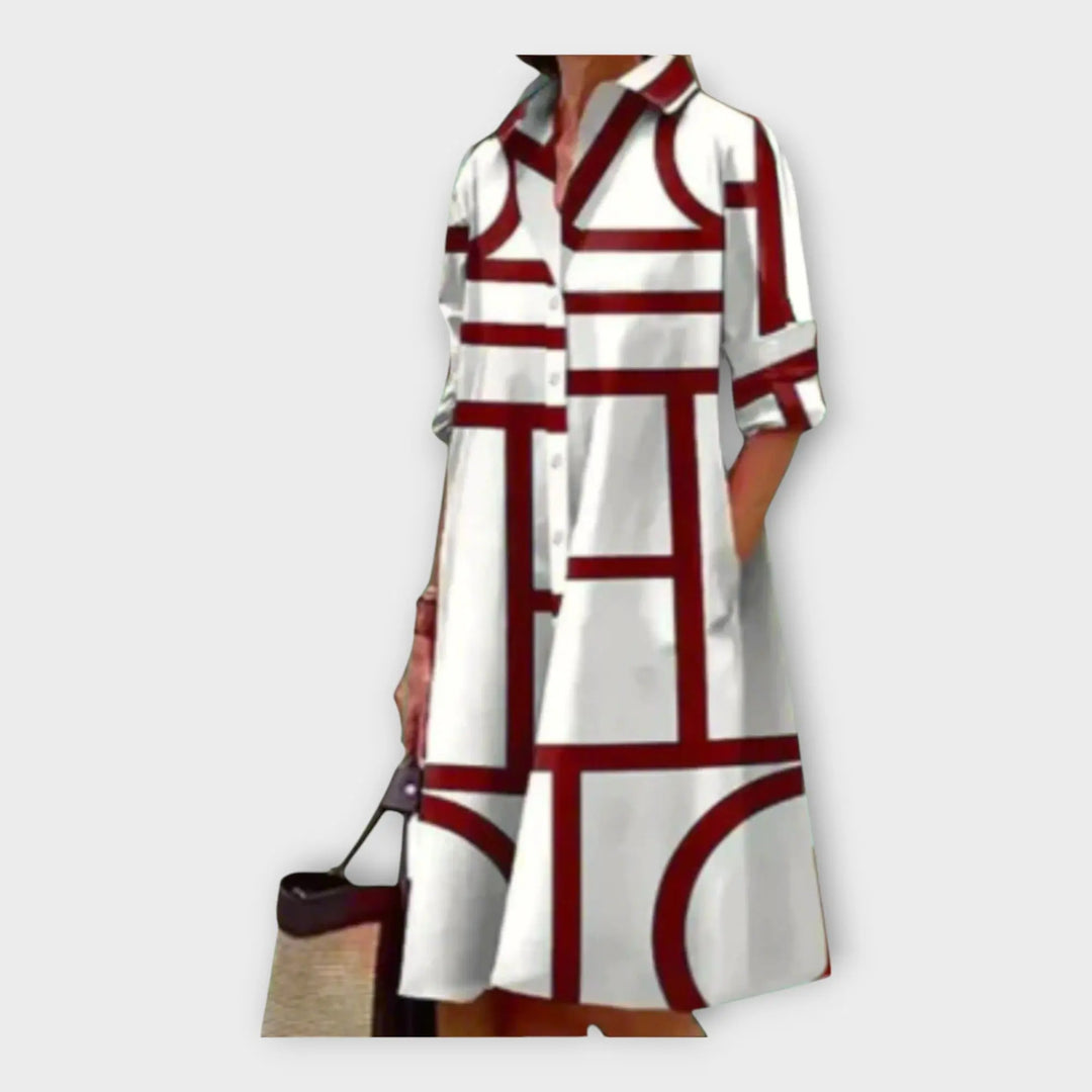 Handmade Dress with Geometric Pattern Jasmine's Boutique Australia