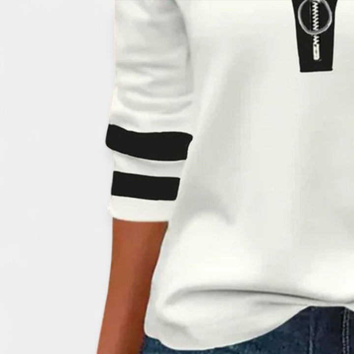 Long Sleeve Zip-Up Blouse Jasmine's Boutique Australia