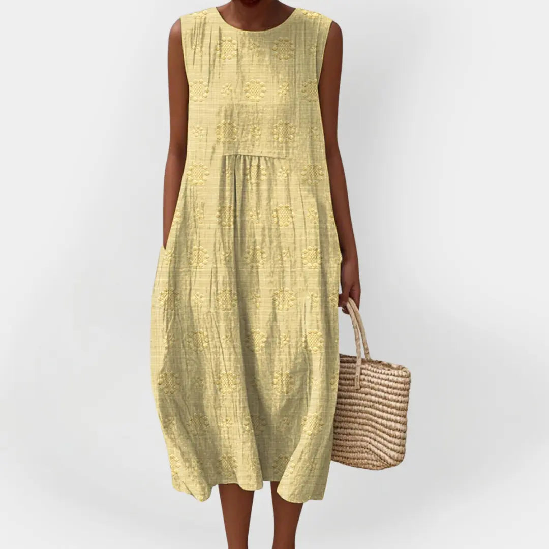 Elegant Sleeveless Cotton Dress with Pockets Jasmine's Boutique Australia