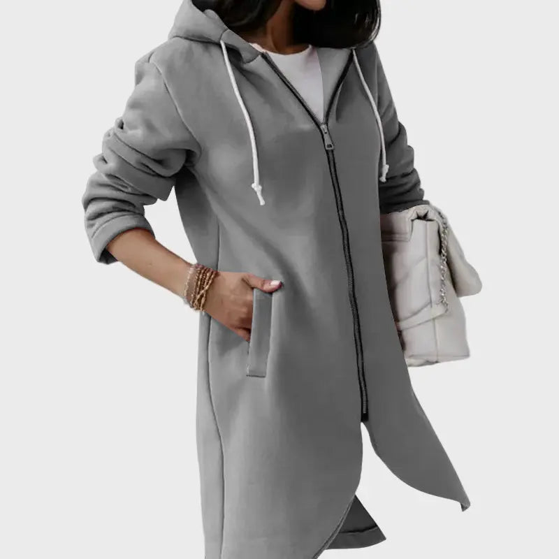 Longline Zip-Up Hoodie Jacket Jasmine's Boutique Australia