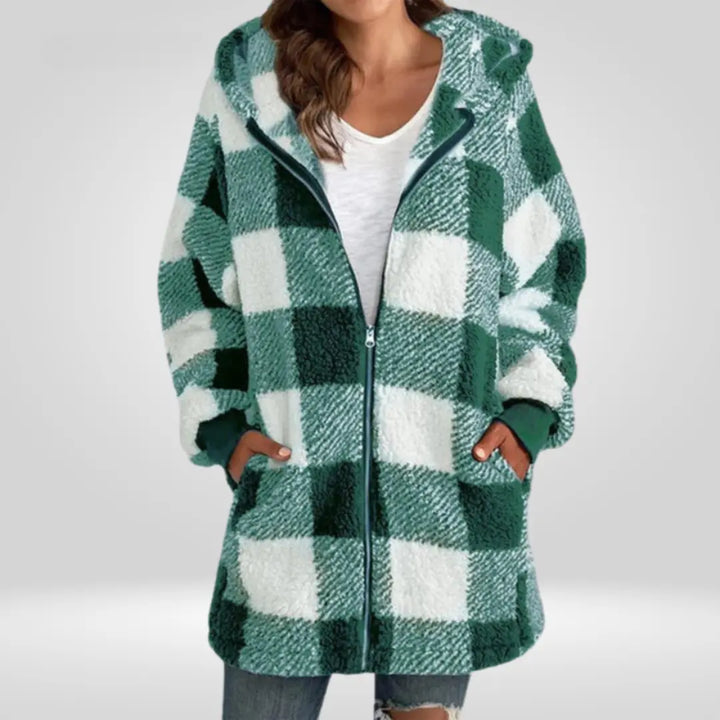 CozyCheck Zip Hoodie Coat Jasmine's Boutique Australia