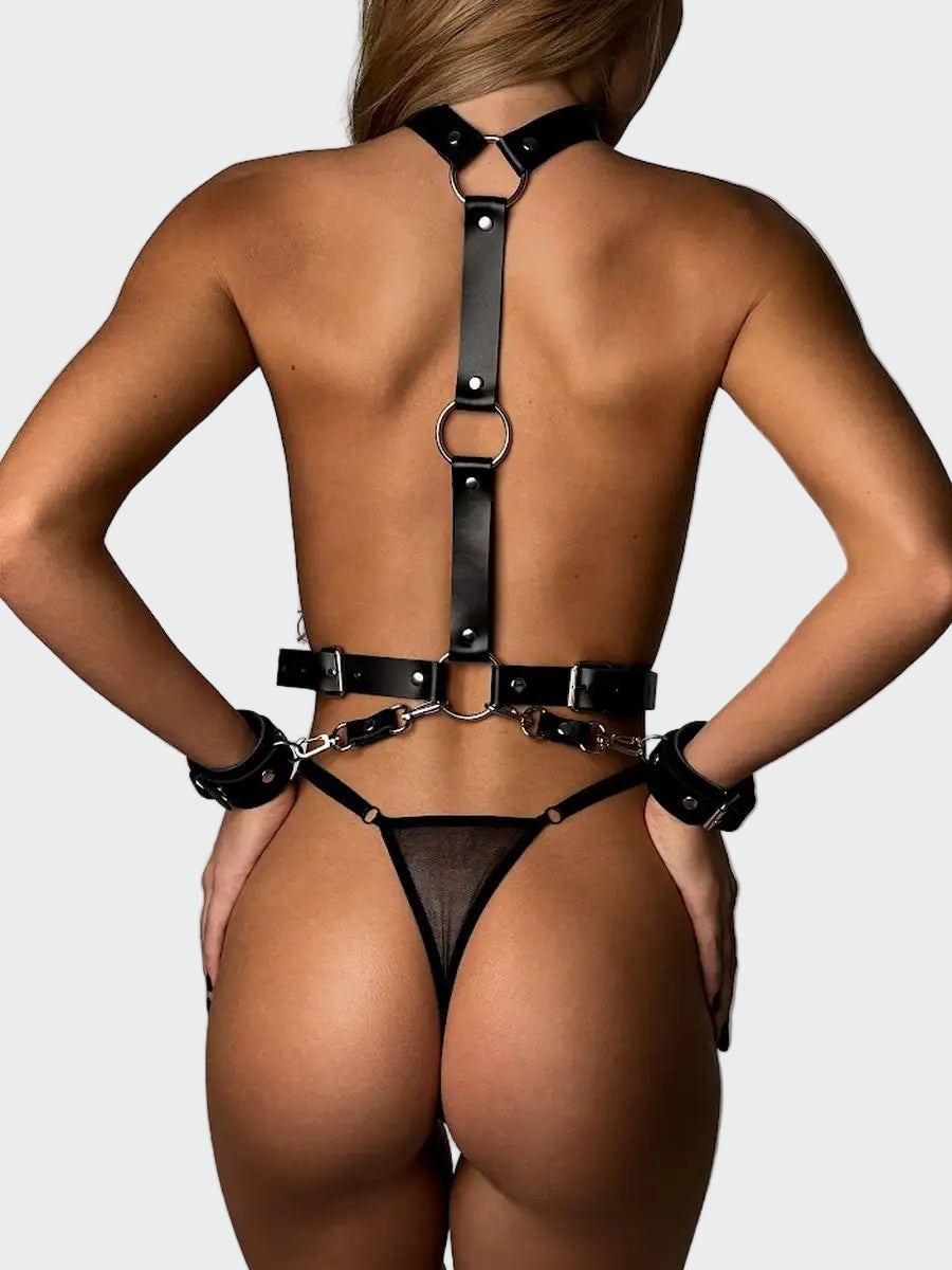 Dominion Leather Bondage Harness Set Jasmine's Boutique Australia