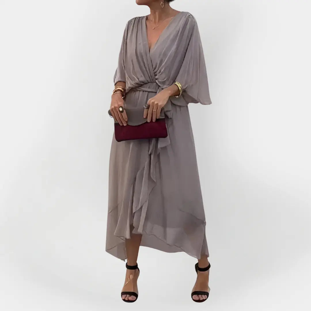 Chiffon Dress with V-Neck Jasmine's Boutique Australia