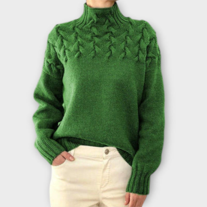 Eva - Women's Sweater with Knitting Detail Liora Lane Boutique