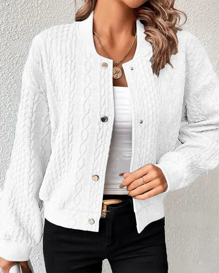 Quilted Cable Knit Bomber Jacket Jasmine's Boutique Australia