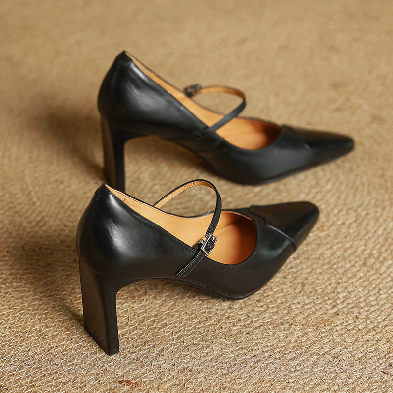 Emily Genuine Leather Heels  Liora Lane Boutique