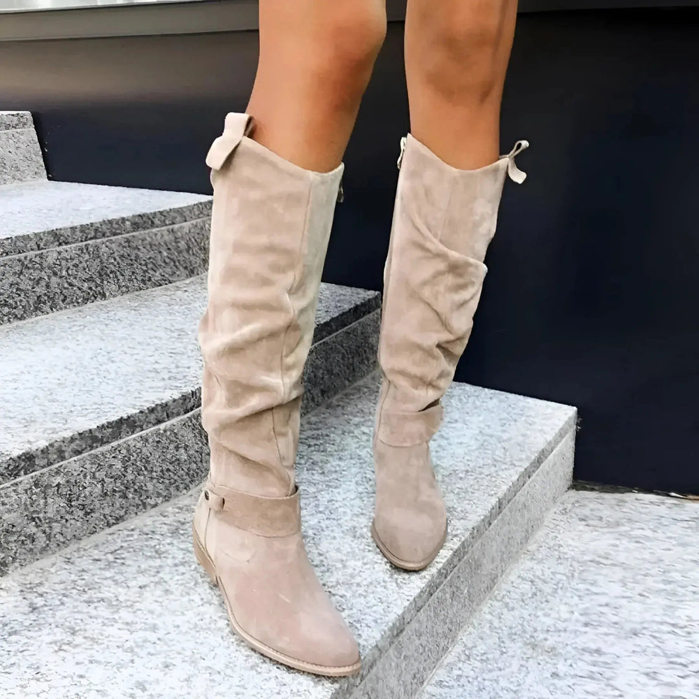 Midnight Velvet Knee-High Boots Jasmine's Boutique Australia