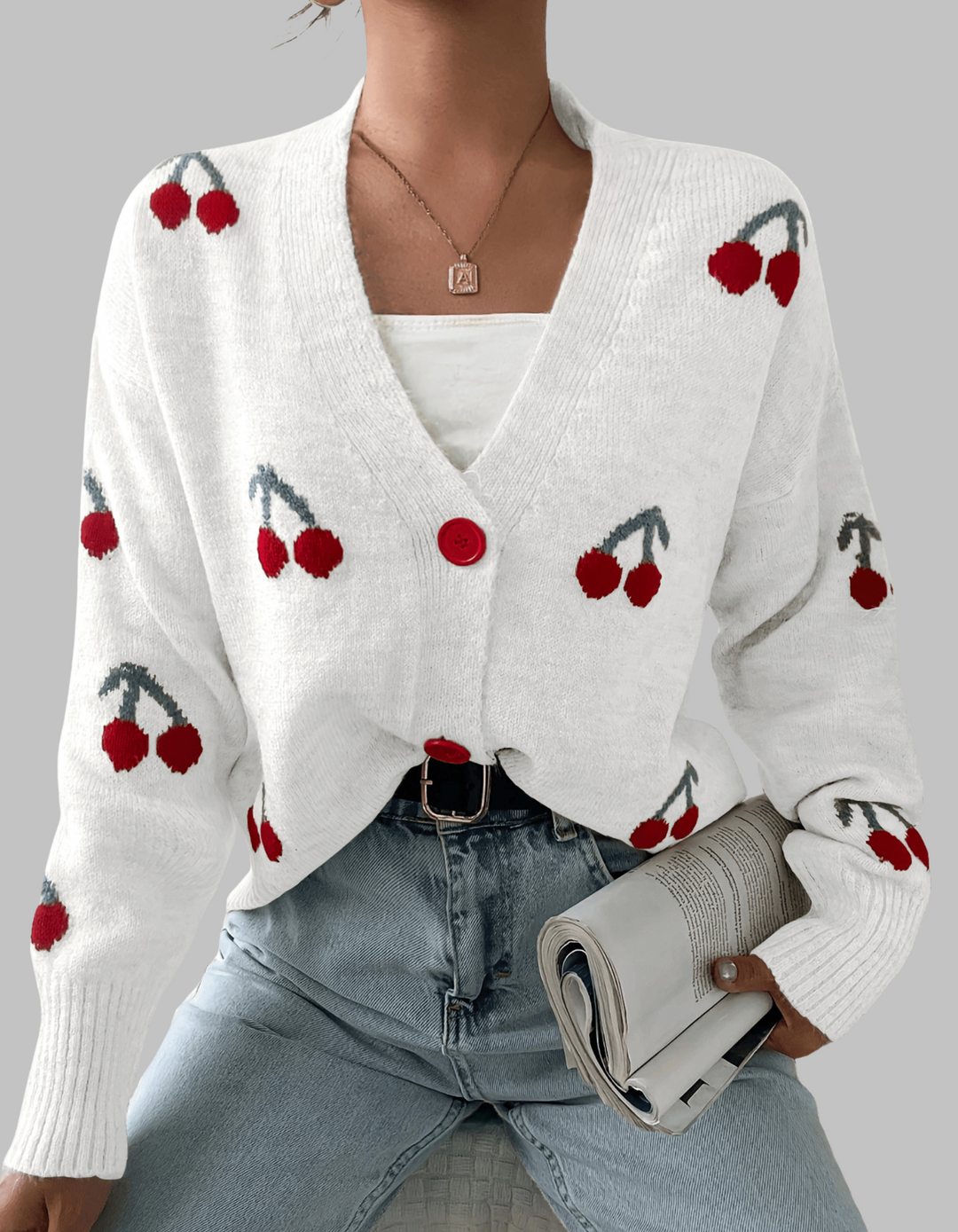 Fiona | Elegant Cardigan  Liora Lane Boutique  White / UK 16-18 (XL) 39.95