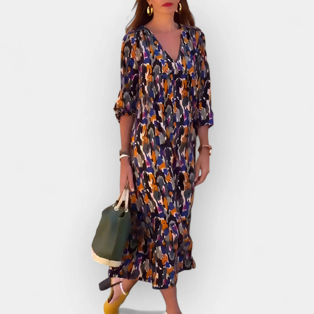 Dress with V Neckline and Retro Design Jasmine's Boutique Australia