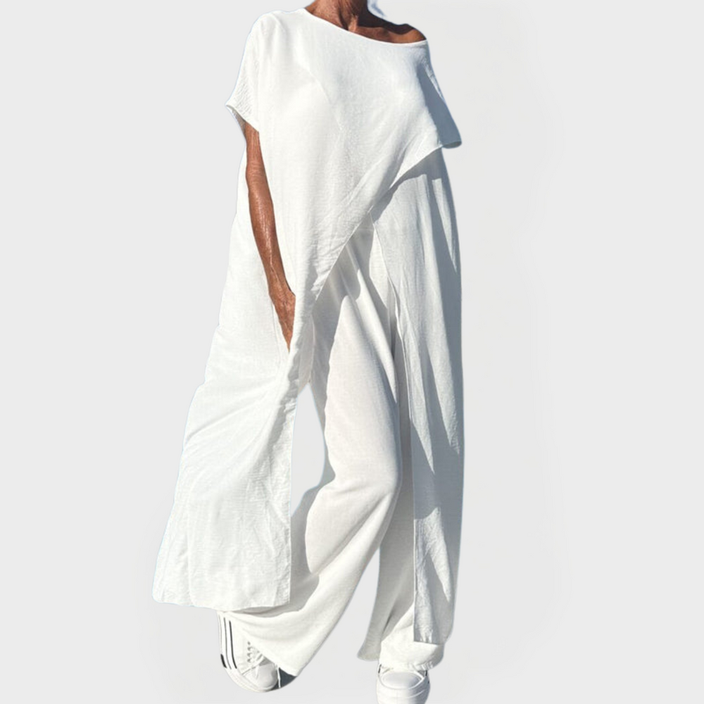 Set with Top and Pants in Solid Color with Décolletage Jasmine's Boutique Australia